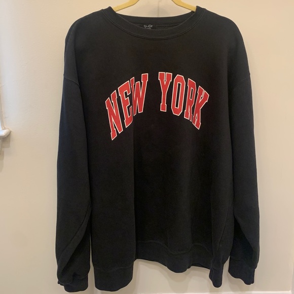 Brandy Melville Sweaters - Brandy Melville Black and Red New York Crewneck